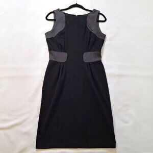 Selina Studio Black Grey Sleeveless Pencil Dress Size M Office Demure Sleek